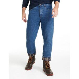 LL Bean Men's Double Jeans, Classic Fit Flannel-Lined 35 x 32